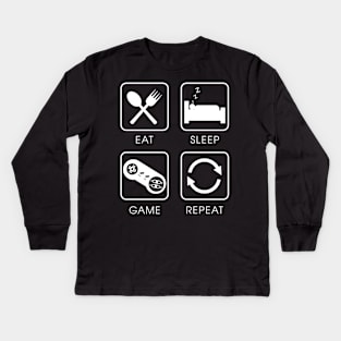 Eat Sleep Game Repeat Kids Long Sleeve T-Shirt